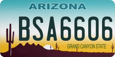AZ license plate BSA6606