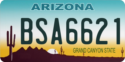 AZ license plate BSA6621