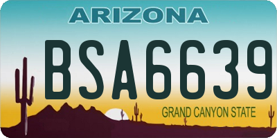AZ license plate BSA6639