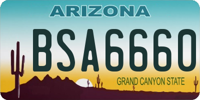 AZ license plate BSA6660