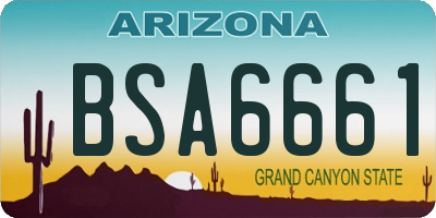 AZ license plate BSA6661