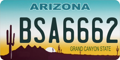 AZ license plate BSA6662