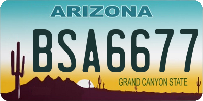 AZ license plate BSA6677