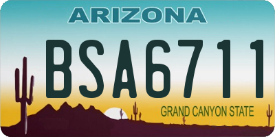 AZ license plate BSA6711