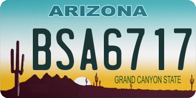 AZ license plate BSA6717