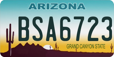 AZ license plate BSA6723