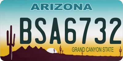AZ license plate BSA6732