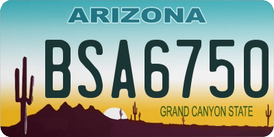 AZ license plate BSA6750