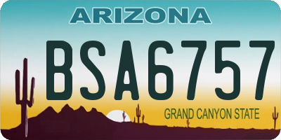 AZ license plate BSA6757
