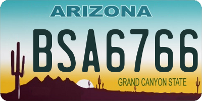 AZ license plate BSA6766