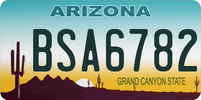 AZ license plate BSA6782