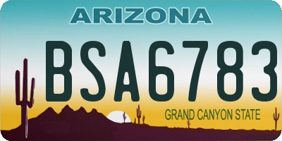 AZ license plate BSA6783