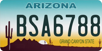 AZ license plate BSA6788