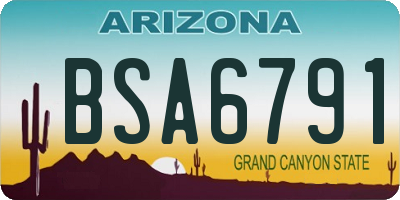 AZ license plate BSA6791