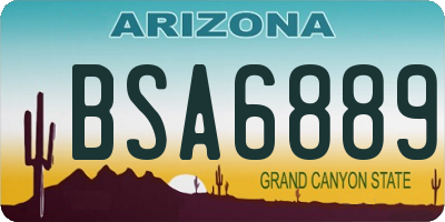AZ license plate BSA6889