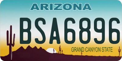 AZ license plate BSA6896