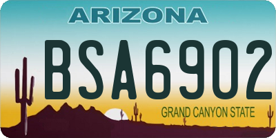 AZ license plate BSA6902