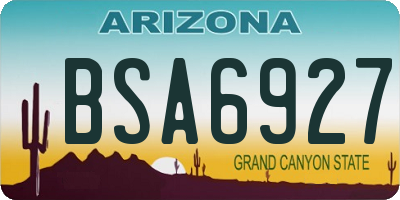 AZ license plate BSA6927