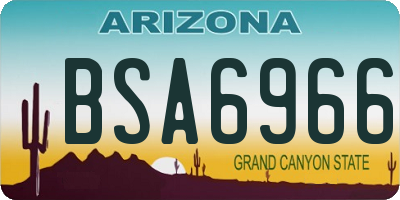 AZ license plate BSA6966