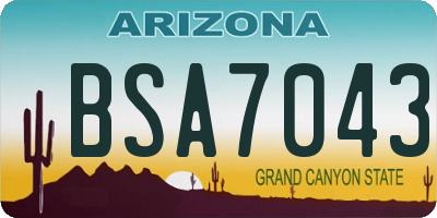 AZ license plate BSA7043
