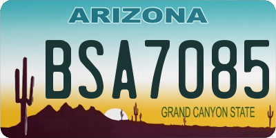 AZ license plate BSA7085