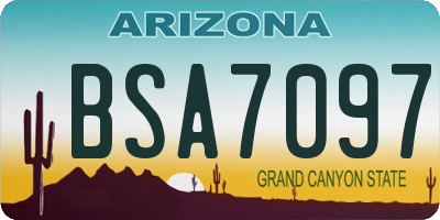 AZ license plate BSA7097