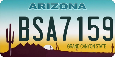 AZ license plate BSA7159