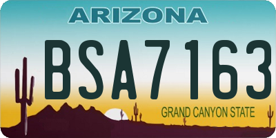 AZ license plate BSA7163