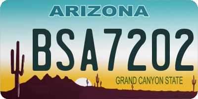 AZ license plate BSA7202