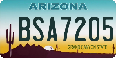 AZ license plate BSA7205