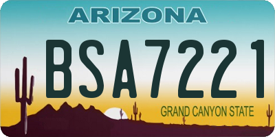 AZ license plate BSA7221