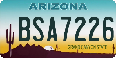 AZ license plate BSA7226