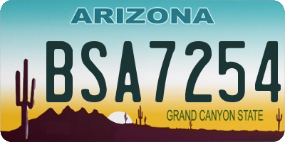 AZ license plate BSA7254