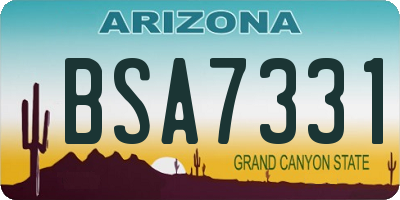 AZ license plate BSA7331