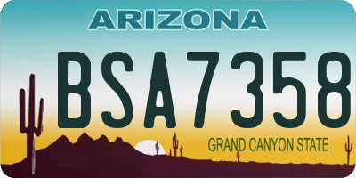 AZ license plate BSA7358