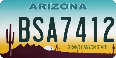 AZ license plate BSA7412