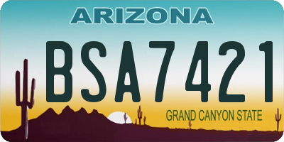 AZ license plate BSA7421