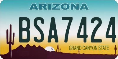 AZ license plate BSA7424