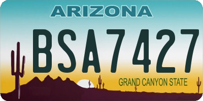AZ license plate BSA7427