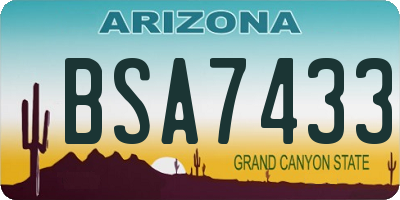 AZ license plate BSA7433