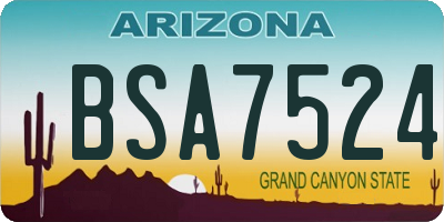 AZ license plate BSA7524