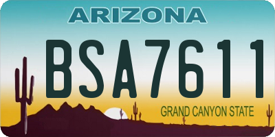 AZ license plate BSA7611