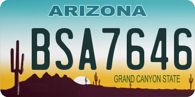AZ license plate BSA7646