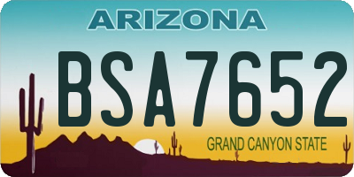 AZ license plate BSA7652