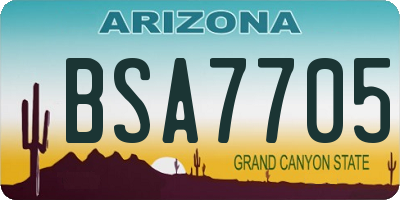 AZ license plate BSA7705