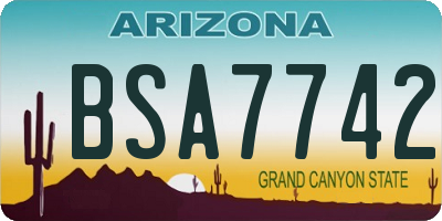 AZ license plate BSA7742