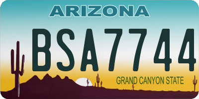 AZ license plate BSA7744