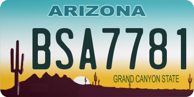 AZ license plate BSA7781