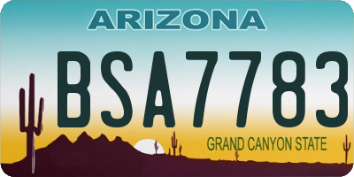 AZ license plate BSA7783