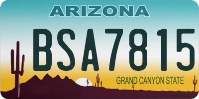 AZ license plate BSA7815